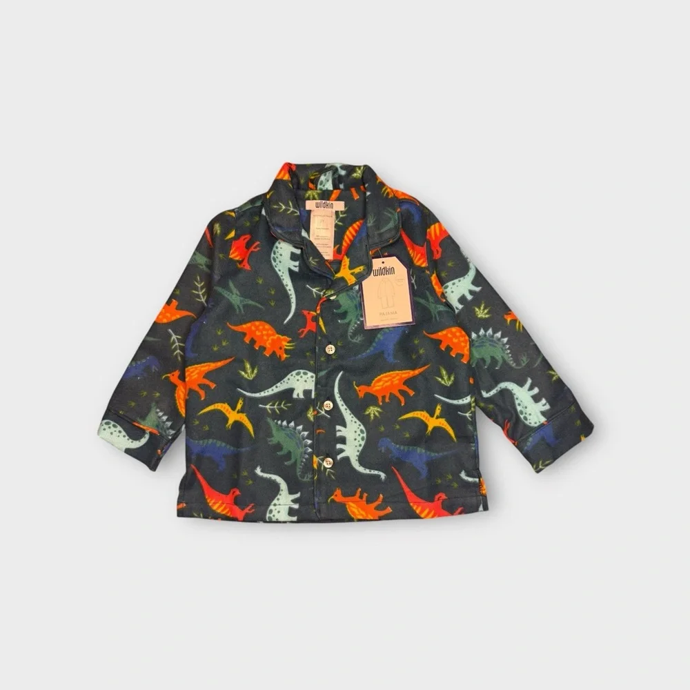 Wildkin Jurassic Dinosaur Green Pajama Set